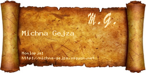 Michna Gejza névjegykártya